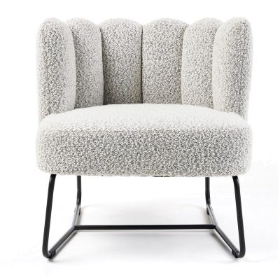 Darling Boucle Fabric Occasional Chair, Salt & Pepper