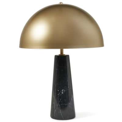 Dome Metal & Marble Table Lamp, Gold / Black