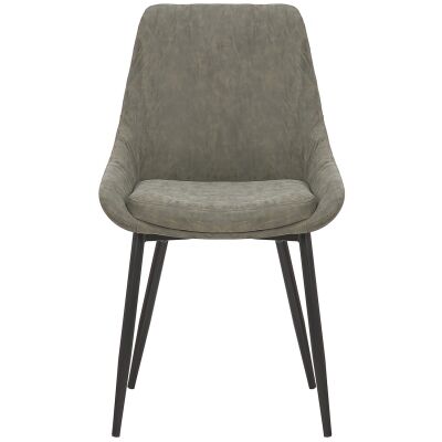 Domo Faux Leather Dining Chair, Olive Green
