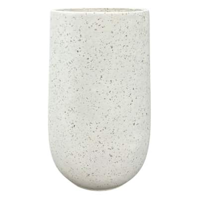 Hypatia Terrazzo Tall Planter Pot, Medium, White