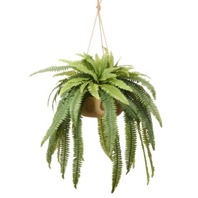 Rogue Artificial Boston Fern in Dansk Hanging Pot