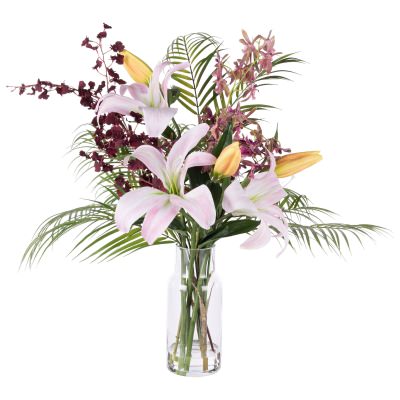 Rogue Artificial Casa Lily & Orchid Mix in Rachel Vase