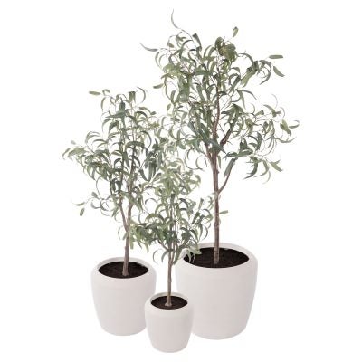 Rogue Artificial Eucalyptus Tree in Vienna Pot, 3 Piece Set