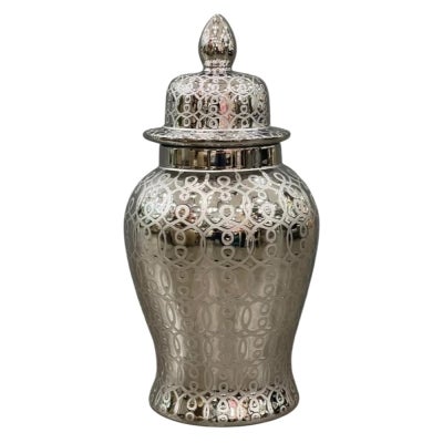 Salvador Porcelain Ginger Jar, Medium, Silver