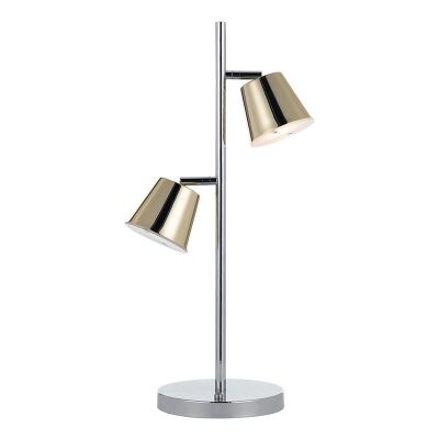 Edrik Metal LED Table Lamp, Chrome / Brass