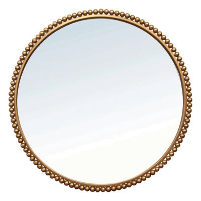 Gironde Beaded Iron Frame Round Wall Mirror, 70cm