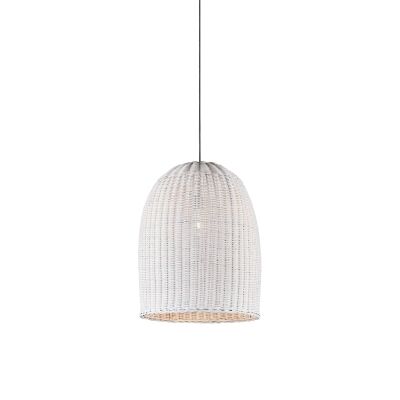 White rattan shop ceiling light