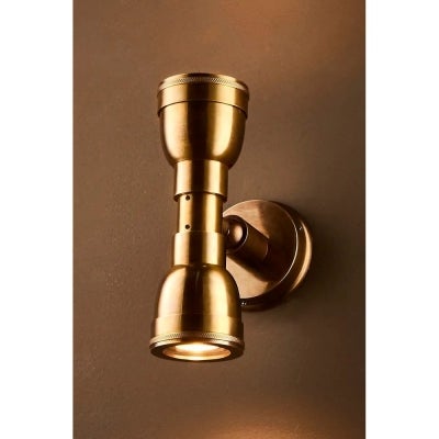 Bayport IP54 Outdoor Brass Up / Down Wall Light, Antique Brass