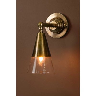 Otto Brass & Glass Wall Light, Antique Brass