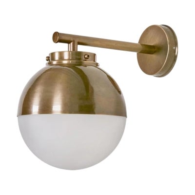 Carrington Brass Outdoor Wall Light, Antique Brass