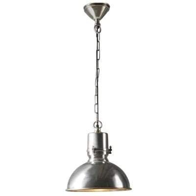 Augusta Metal Pendant Light, Large, Antique Silver