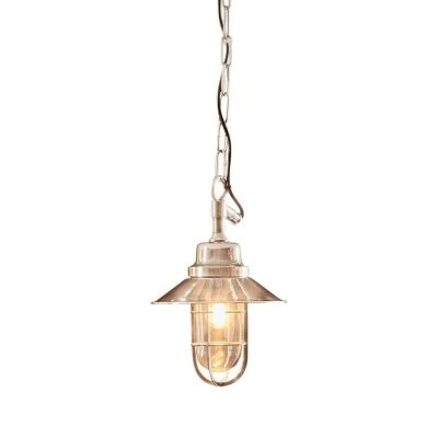 Rutherford IP54 Outdoor Metal Nautical Pendant Light, Silver