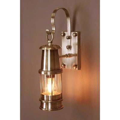 Liberty IP54 Metal & Glass Outdoor Wall Light, Antique Brass