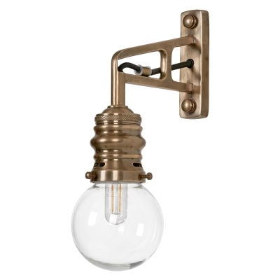 Carlton IP54 Metal Indoor / Outdoor Wall Light, Antique Brass