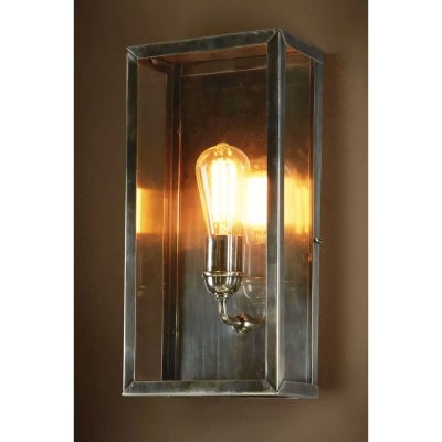 Goodman Metal & Glass Indoor / Outdoor Wall Light, Large, Antique Silver