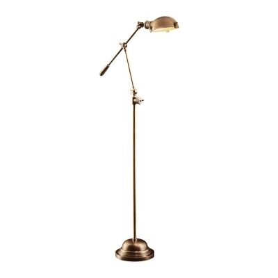 Royce Metal Floor Lamp, Antique Brass