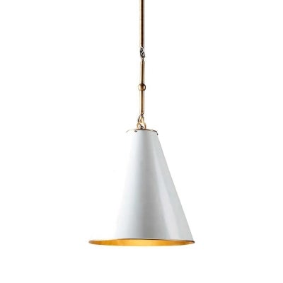 Monte Carlo Metal Pendant Light, Small, White / Brass