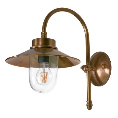 Legacy IP54 Outdoor Metal Wall Light, Antique Brass