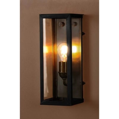 Goodman Metal & Glass Indoor / Outdoor Wall Light, Small, Black