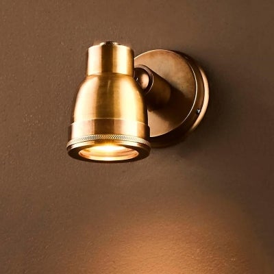 Pasco IP54 Metal Indoor / Outdoor Wall Light, Antique Brass