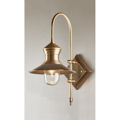 St James IP54 Retro Outdoor Metal Wall Sconce, Antique Brass