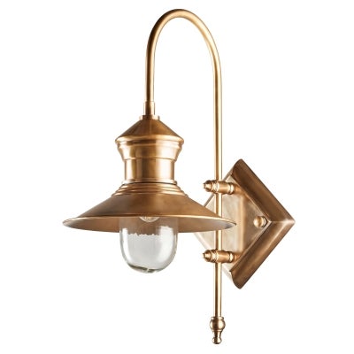 St James IP54 Retro Outdoor Metal Wall Sconce, Antique Brass