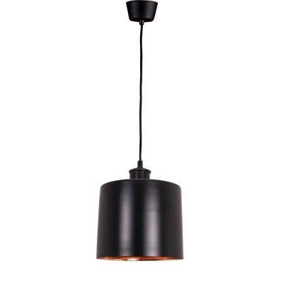 Portofino Metal Pendant Light, Large, Black / Copper