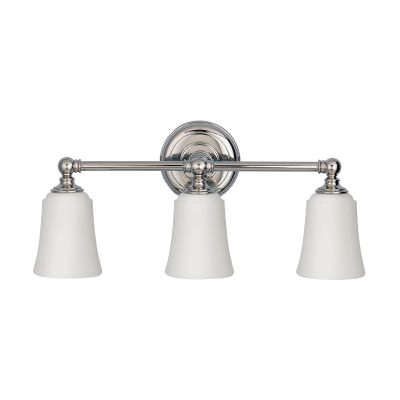 Huguenot Lake IP44 Metal & Glass Vanity Light, 3 Light