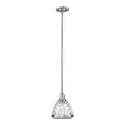 Elroy Steel & Glass Pendant Light, Brushed Nickel