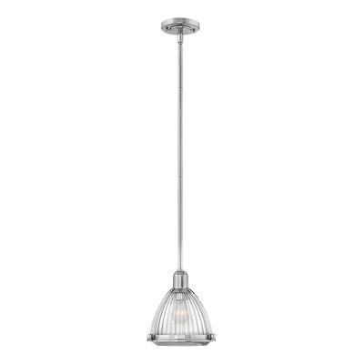 Elroy Steel & Glass Pendant Light, Polished Nickel