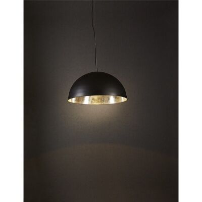 Alfresco Metal Dome Pendant Light, Black / Silver