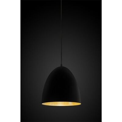 Egg Metal Pendant Light, Black/Brass
