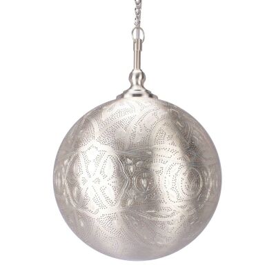 Moroccan Perforated Metal Ball Pendant Light - Small