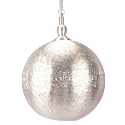Moroccan Perforated Metal Ball Pendant Light - Large