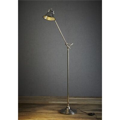 Morton Adjustable Metal Floor Lamp - Antique Silver