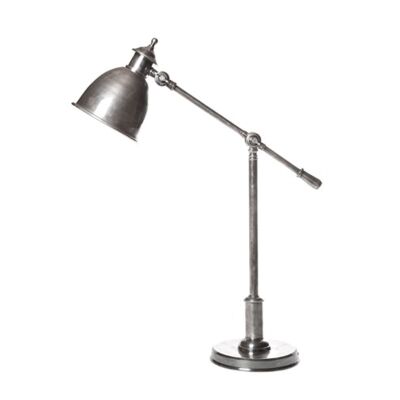 Vermont Bell Adjustable Metal Desk Lamp, Antique Silver