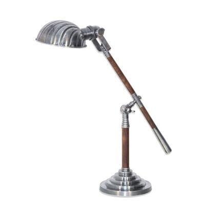Hartford Adjustable Steel & Wood Desk Lamp