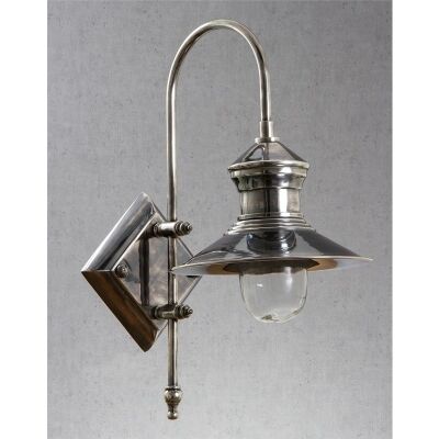 St. James IP54 Retro Outdoor Metal Wall Sconce, Antique Silver