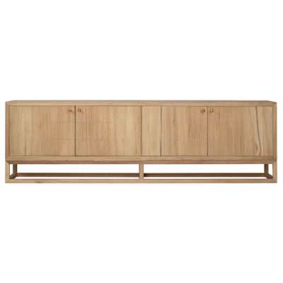 Erina American Oak Timber 4 Door TV Unit, 200cm, Natural