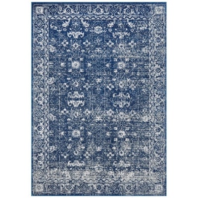 Evoke Estella Turkish Made Oriental Rug, 290x200cm, Navy
