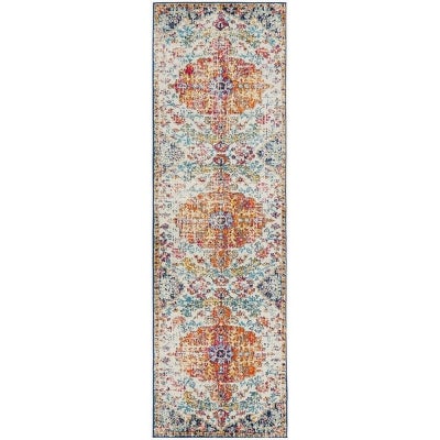 Evoke Carnival Turkish Made Oriental Runner Rug, 500x80cm
