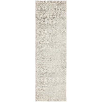 Evoke Diamond Turkish Made Modern Runner Rug, 300x80cm, Grey