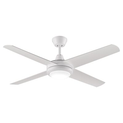 Threesixty Aspire Ceiling Fan with LED Light, 132cm/52", White