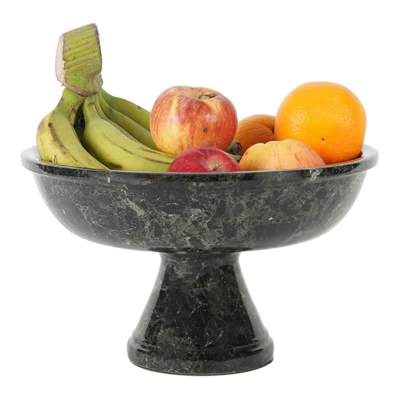 Marcellus Marble Pedestal Fruit Bowl, Type A, Large, Black