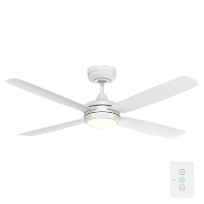 Colombo Indoor / Outdoor DC Ceiling Fan with CCT LED Light, 132cm/52'', White