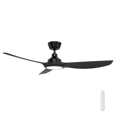Jota DC Ceiling Fan with CCT LED Light, 132cm/52'', 3 Blade, Black