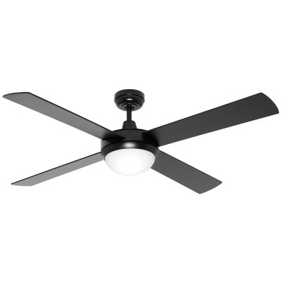 Caprice Timber Ceiling Fan with Light, 130cm/52", Black