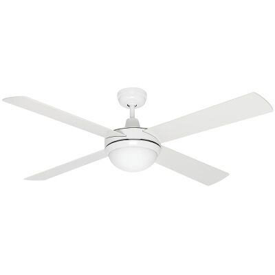 Caprice Timber Ceiling Fan with Light, 130cm/52", White