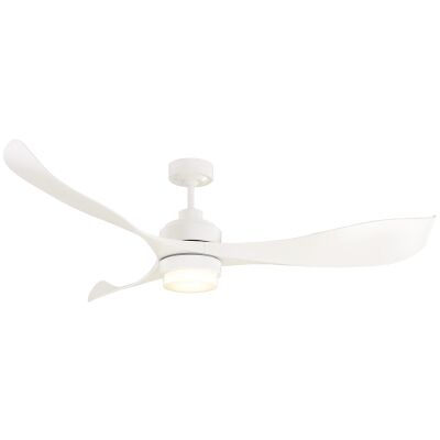 Eagle DC Ceiling Fan with LED Light, 140cm/56", Cream / White