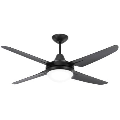 Clare Indoor / Outdoor AC Ceiling Fan with Light, 135cm/53", Black